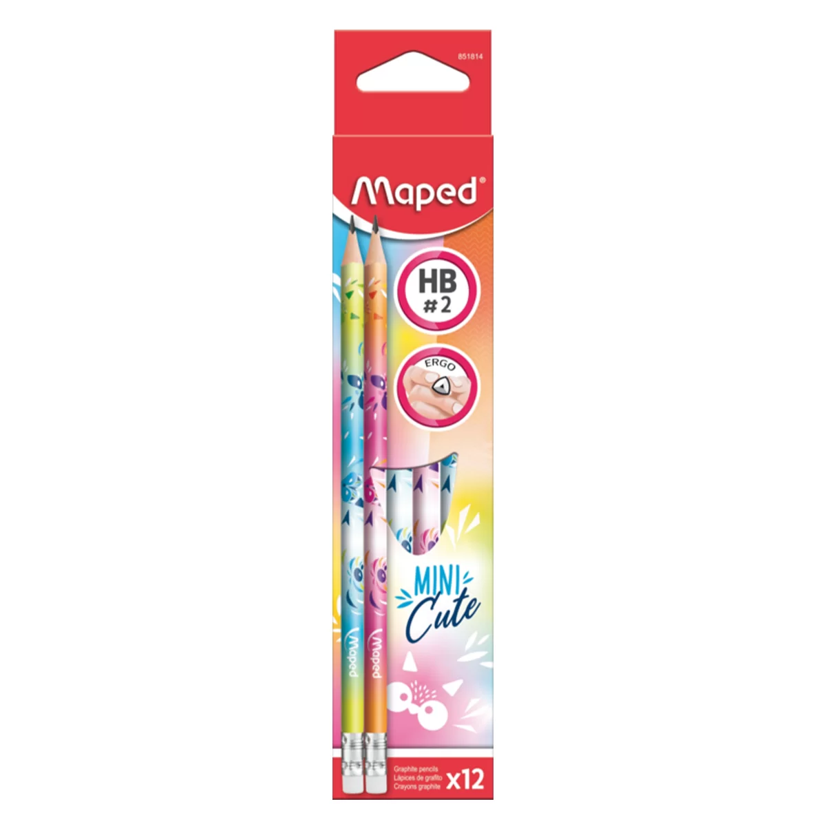 Creion simplu MAPED Mini Cute, cu radiera, HB