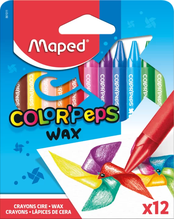 Creioane din ceara MAPED, 12 culori
