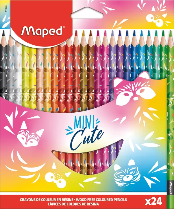 Creioane colorate MAPED Mini Cute, 24 culori