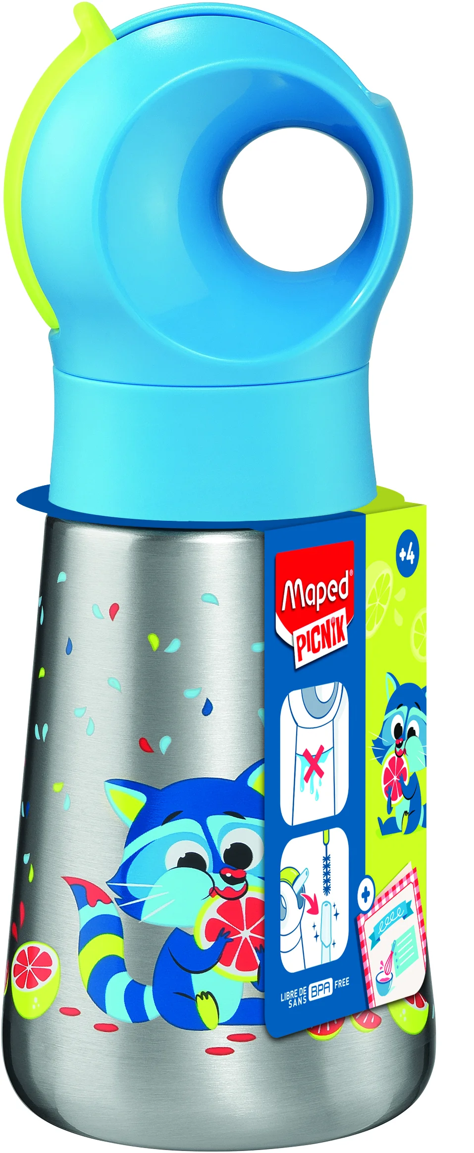 Sticla MAPED Miniz Raton, 350ml, albastra