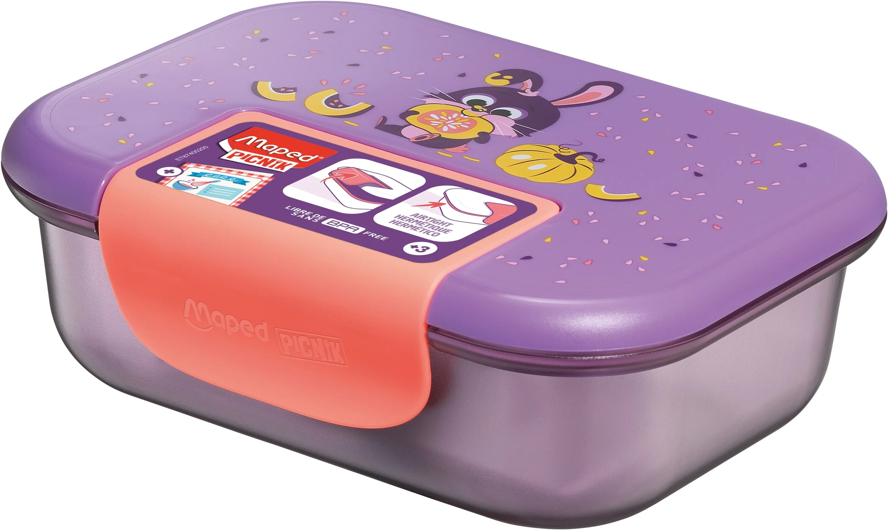 Lunch box MAPED Miniz Iepure, 900 ml, violet