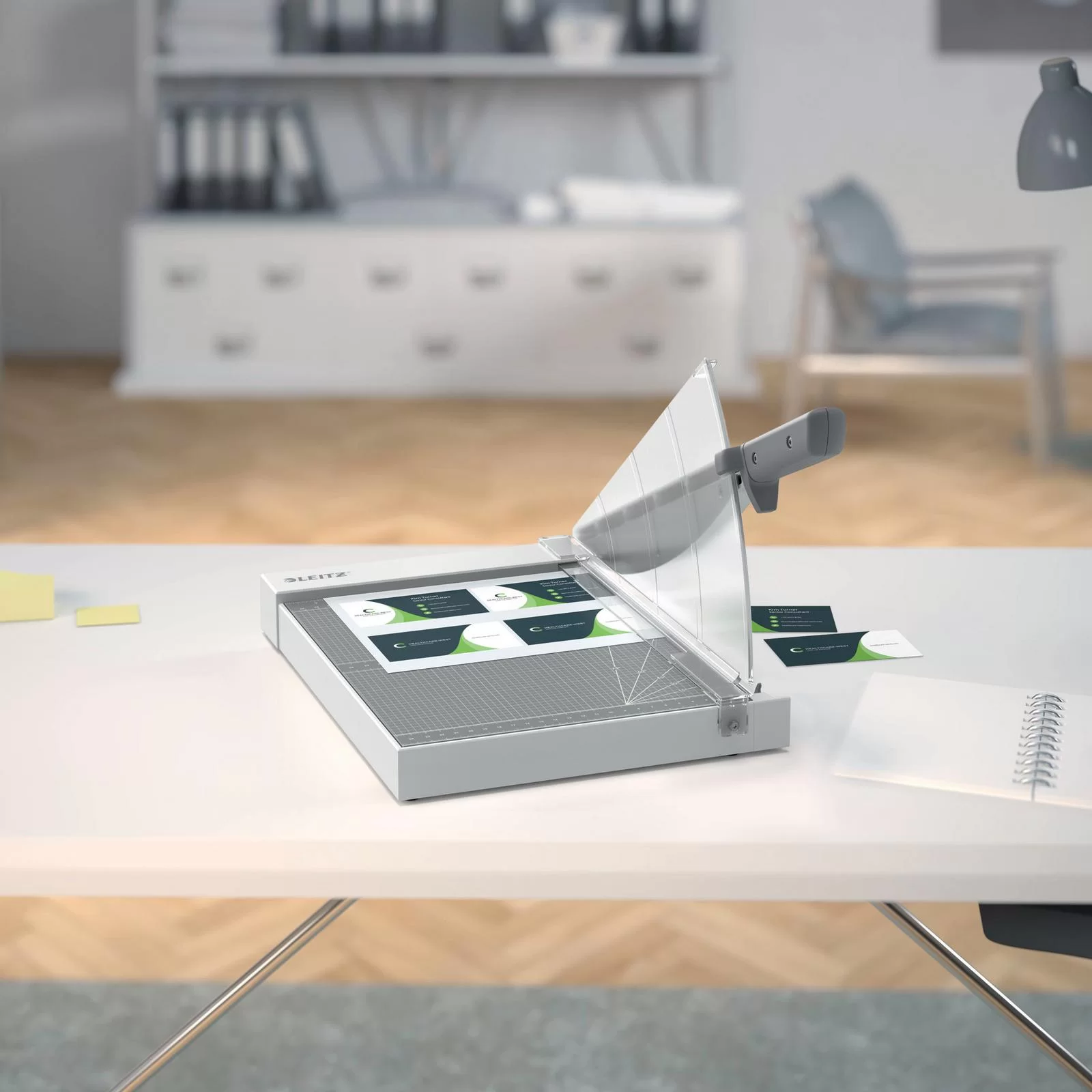 Ghilotina LEITZ Home Office Precision, A4, 10 foi, gri