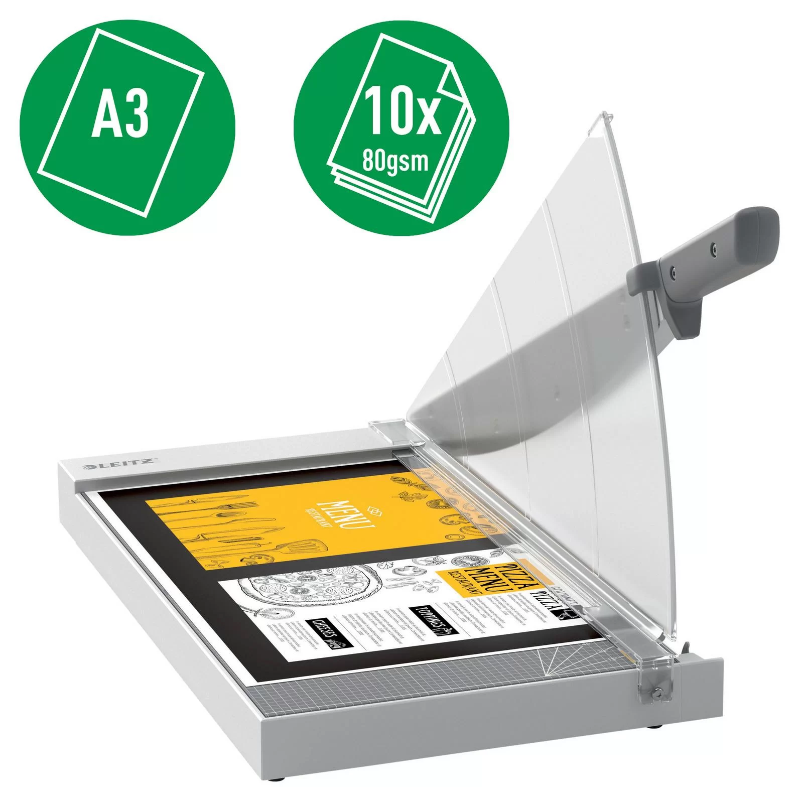 Ghilotina LEITZ Home Office Precision, A3, 10 foi, gri