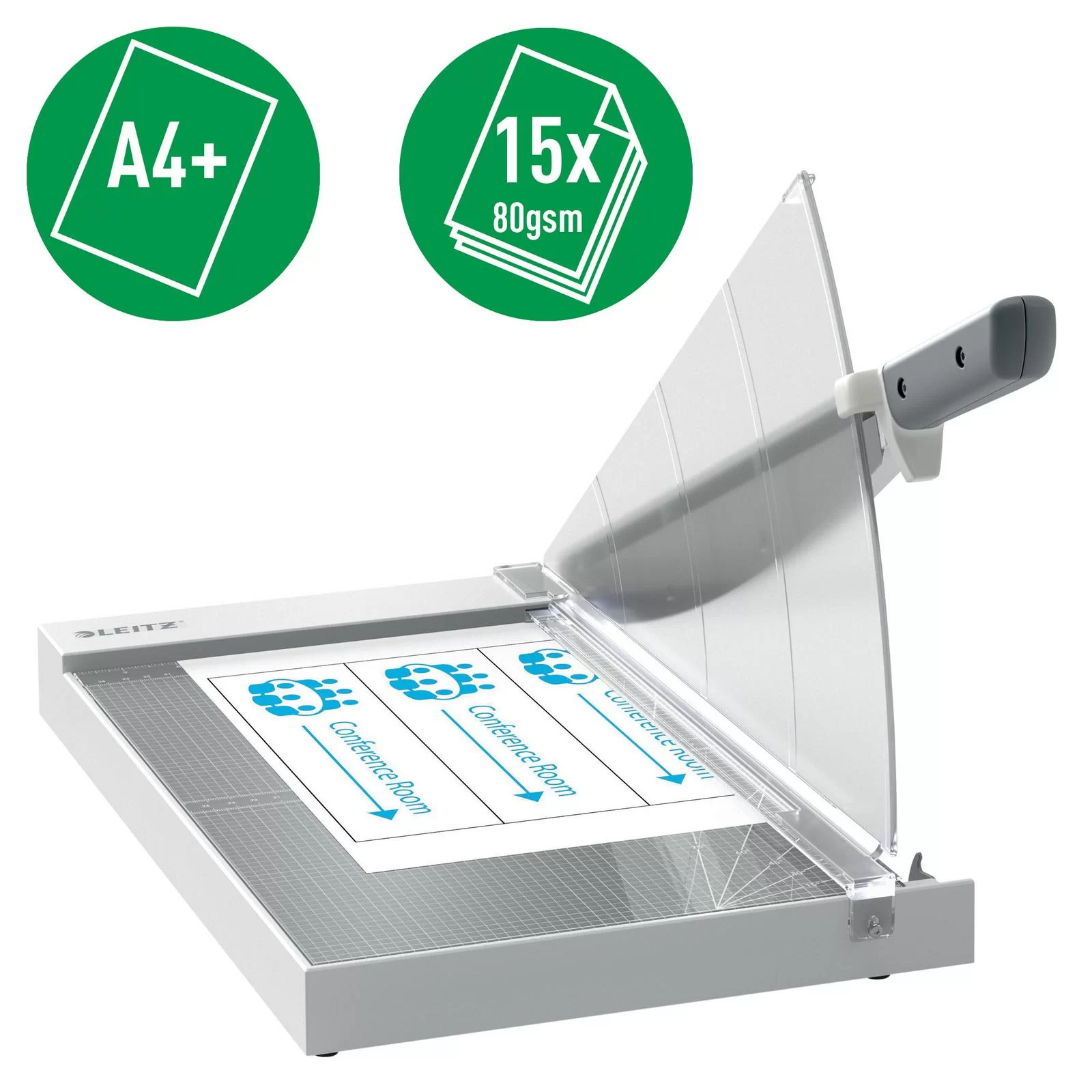 Резак LEITZ Office Precision, A4+, 15 листов, серый