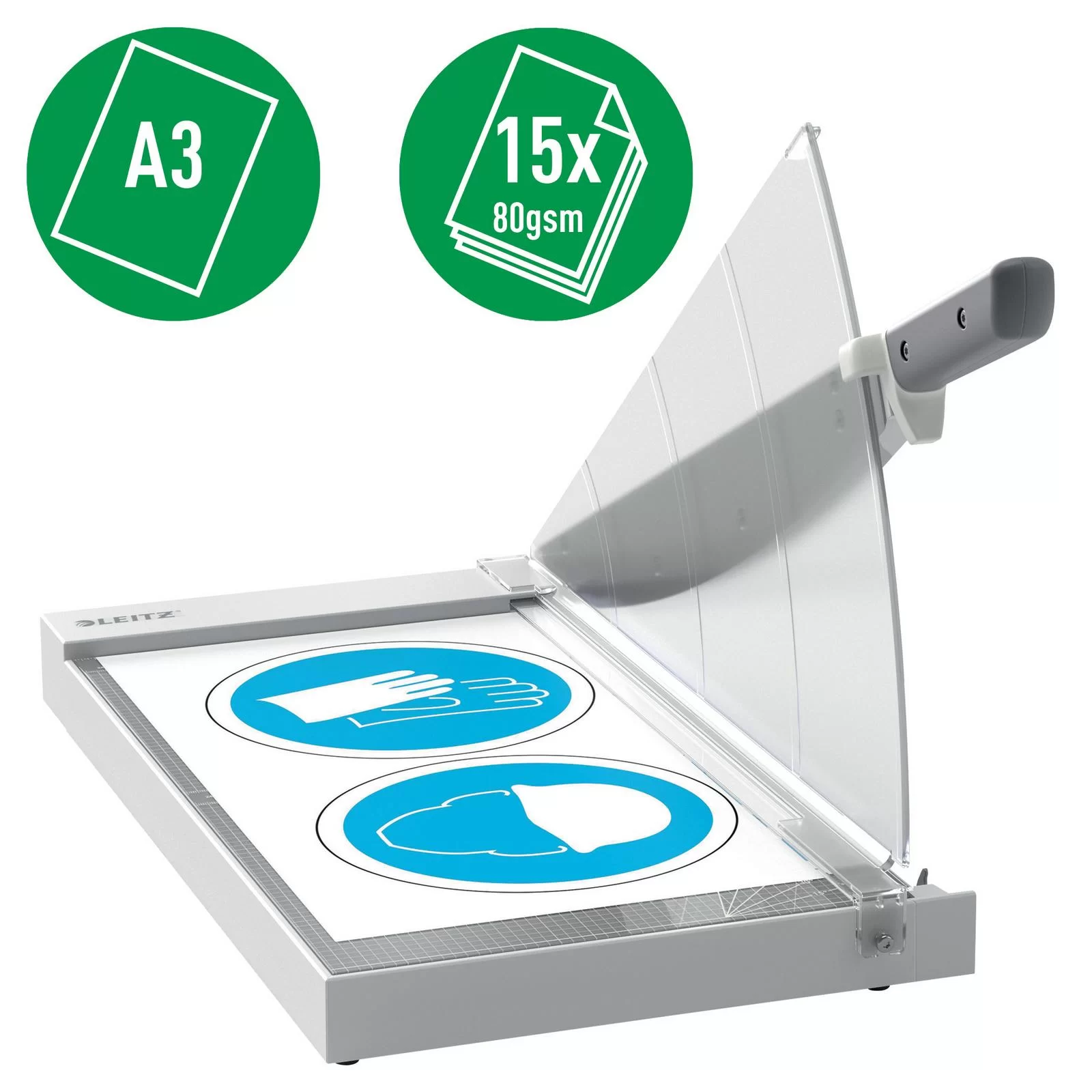 Ghilotina LEITZ Office Precision, A3, 15 foi, gri