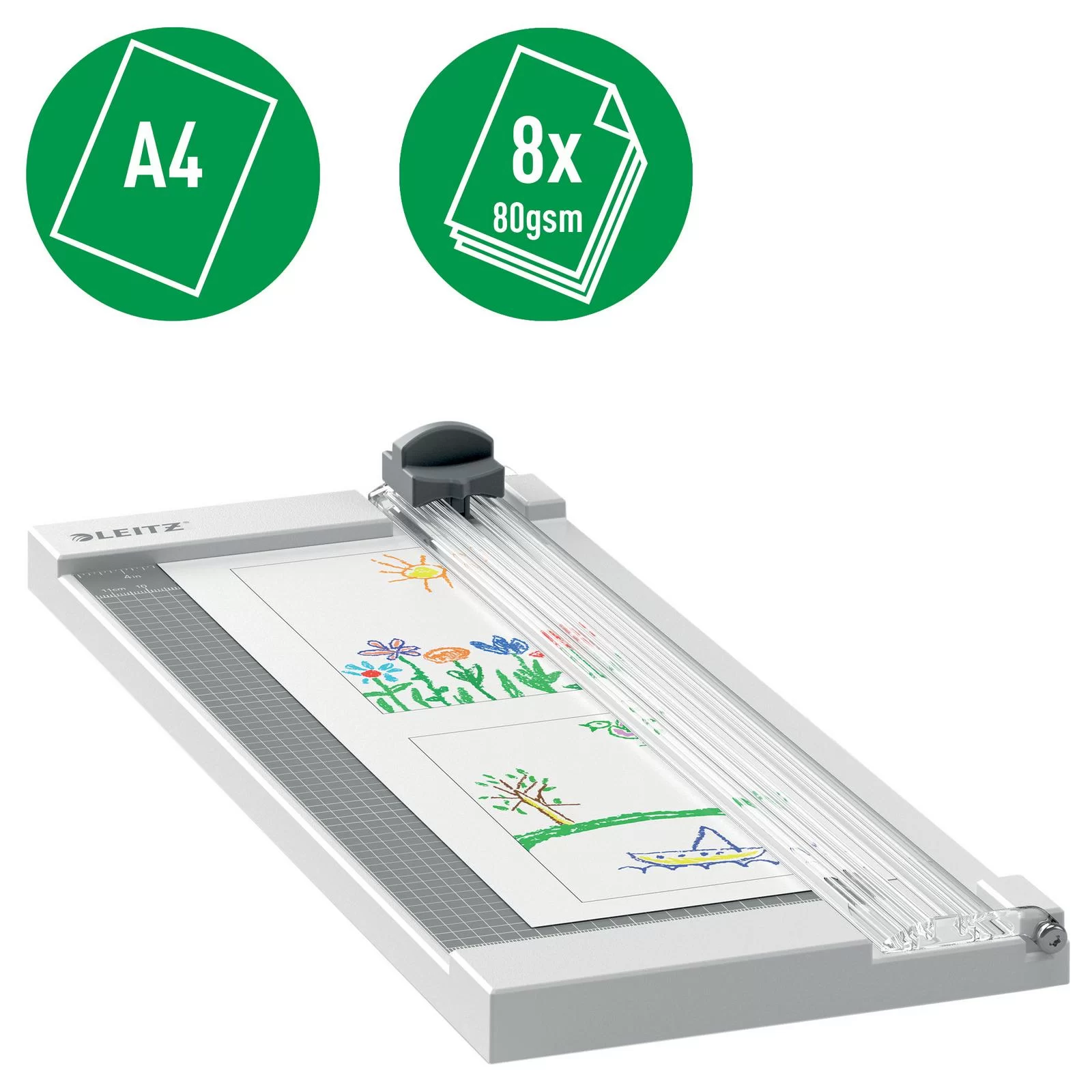 Trimmer LEITZ Home Precision, A4, 8 foi, gri