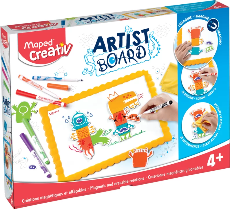 Set MAPED Creativ Artist, tabla si magneti-monstri