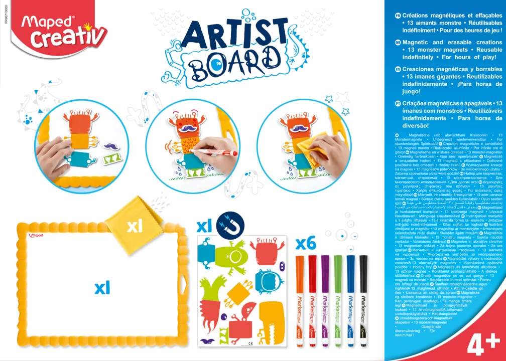 Set MAPED Creativ Artist, tabla si magneti-monstri