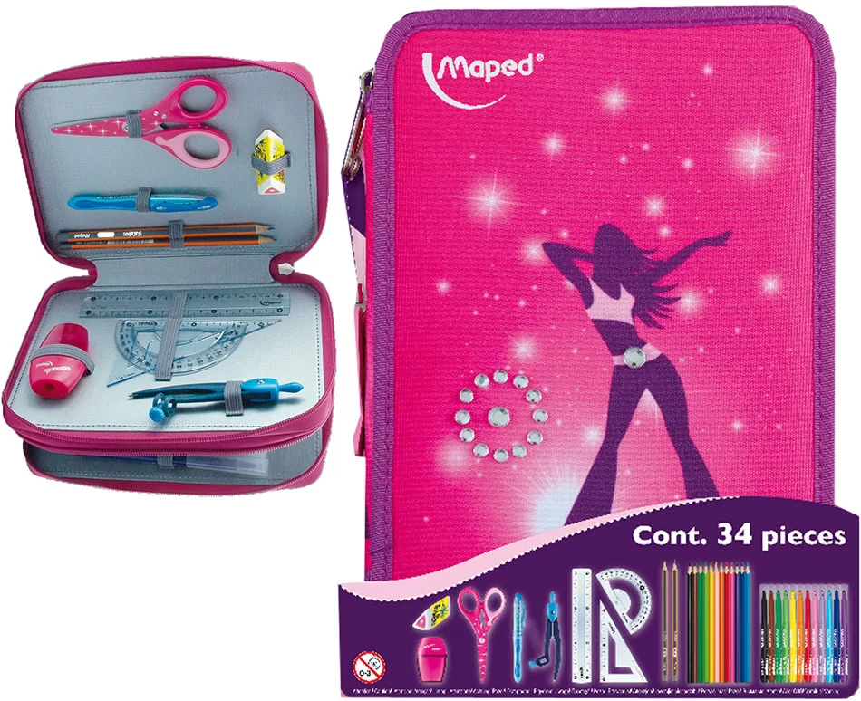 Penar MAPED Girly, 2 sectii, cu accesorii