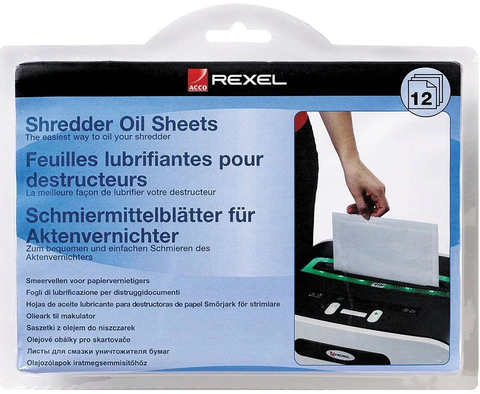 Coli cu ulei REXEL p-u distrugatoare A5, 12 bucati