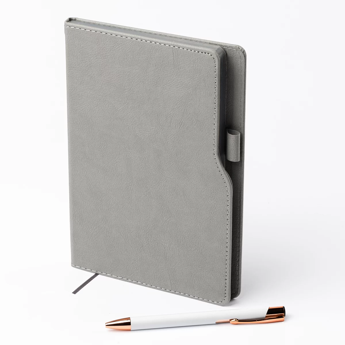 Agenda nedatata AKKLAS 13x21cm, 96 foi, gri