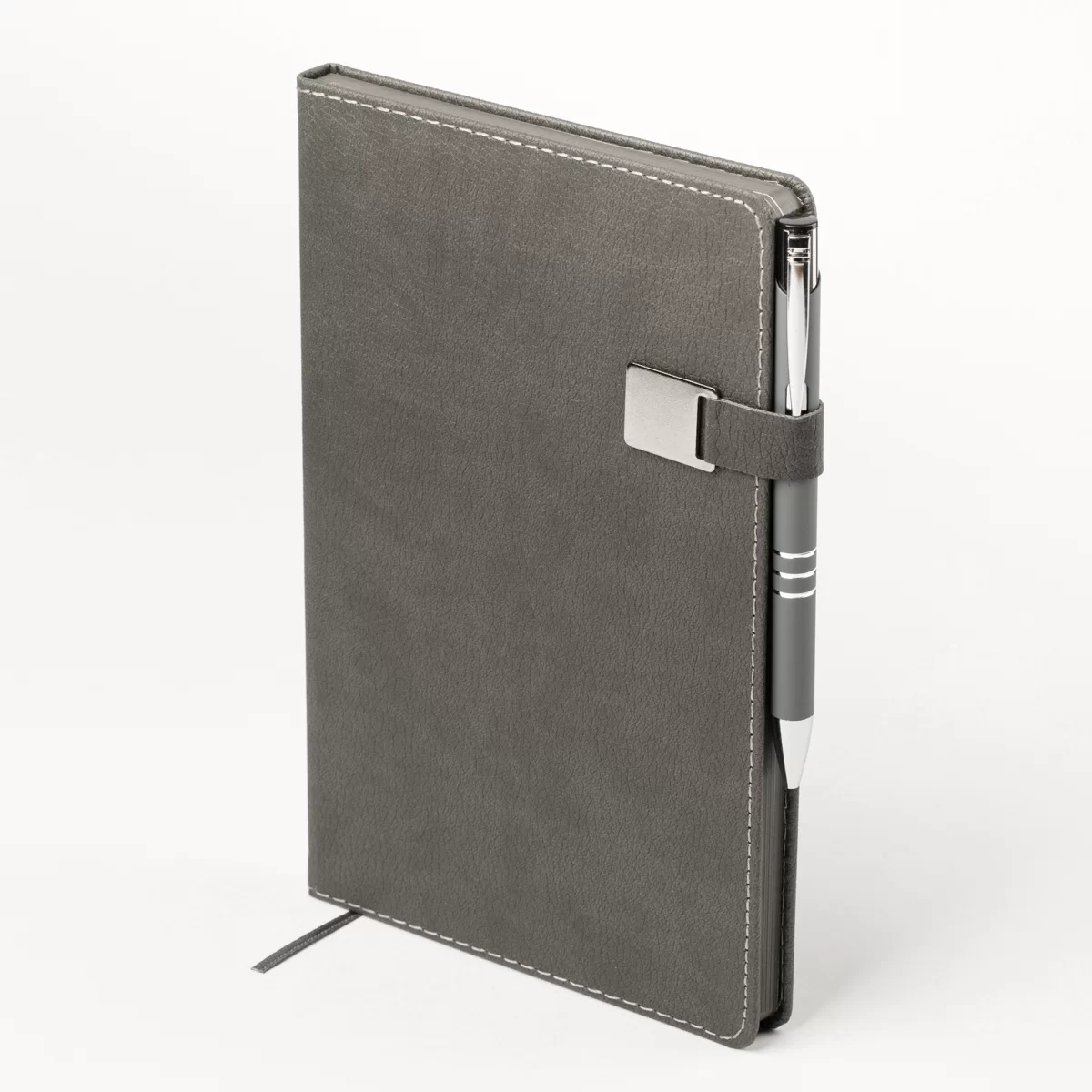 Agenda nedatata 13x21cm, 96 foi, cu magnet, gri