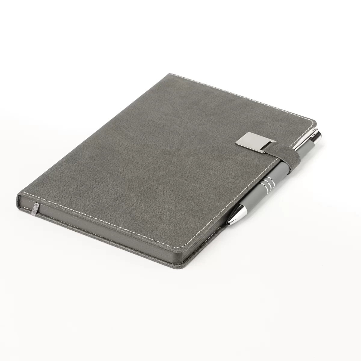 Agenda nedatata 13x21cm, 96 foi, cu magnet, gri