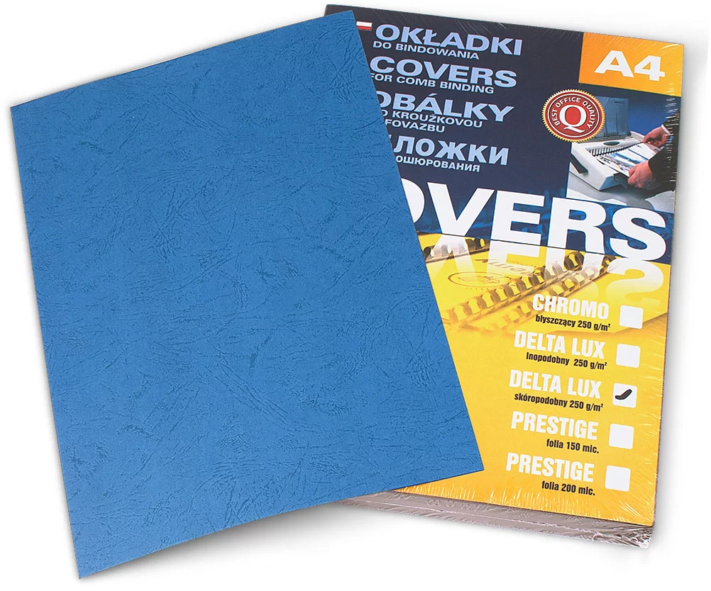 Coperta carton ARGO Delta A4, 250g/m2, 100 foi, albastra
