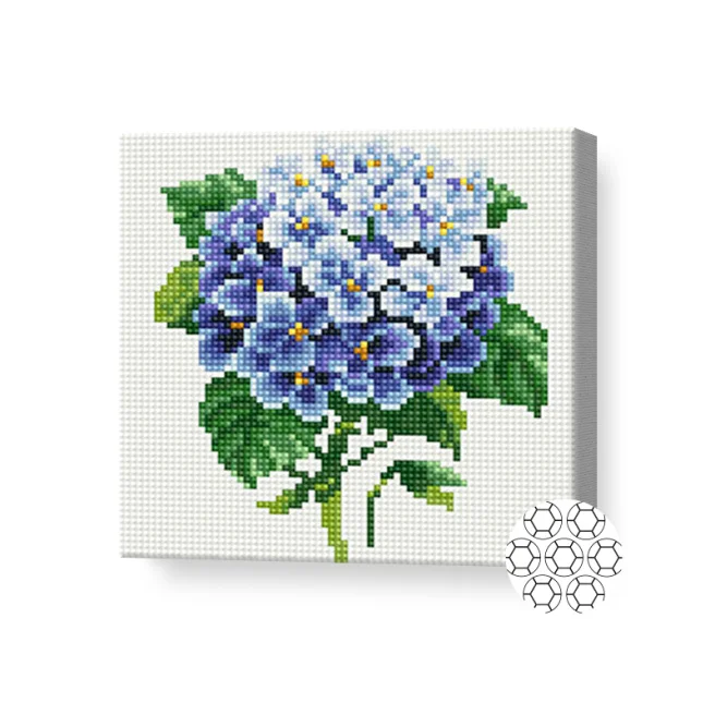 Mozaic cu diamante NEW WORLD Hortensiai 20x20 cm pinza