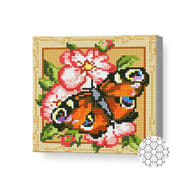 Mozaic cu diamante NEW WORLD Poinita cu flori 20x20 cm 