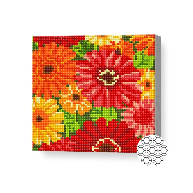 Mozaic cu diamante NEW WORLD Poinita cu flori 20x20 cm 