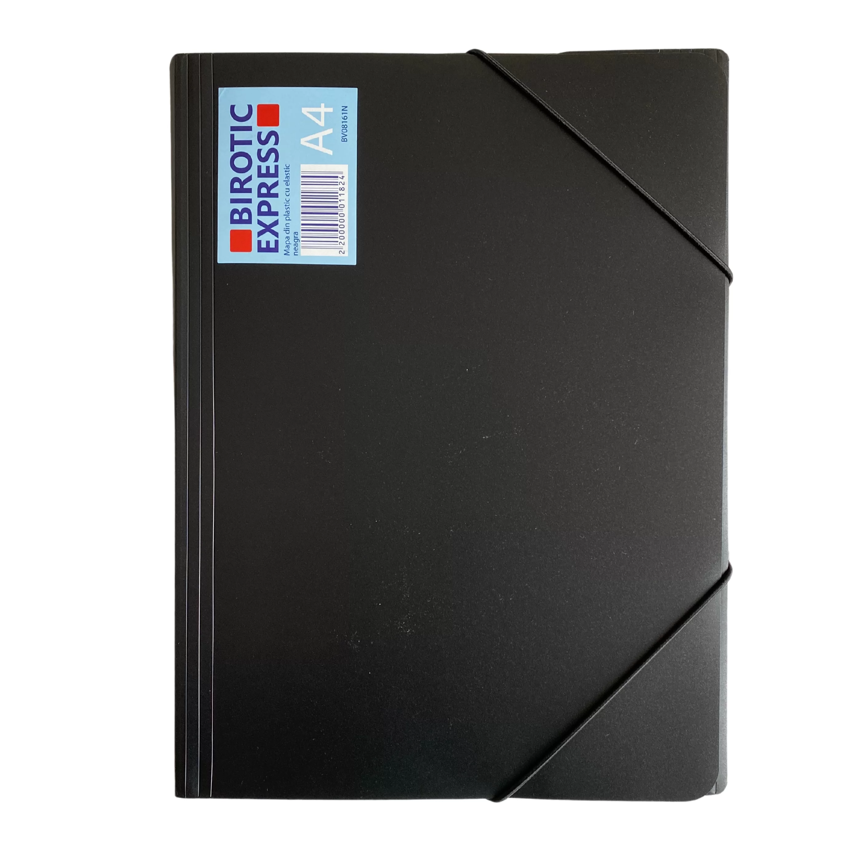 Mapa din plastic cu elastic BIROTIC Express A4, negru