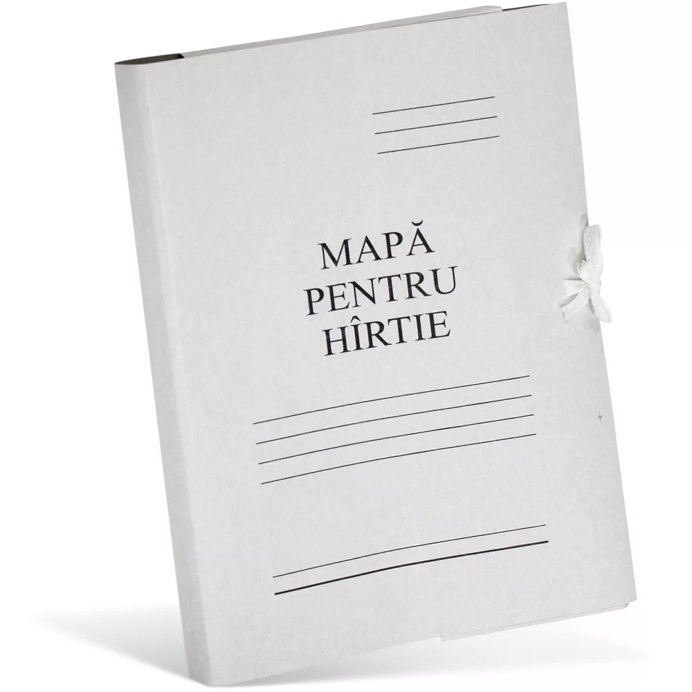 Mapa din carton cu legaturi BV, alba, 260g/m2