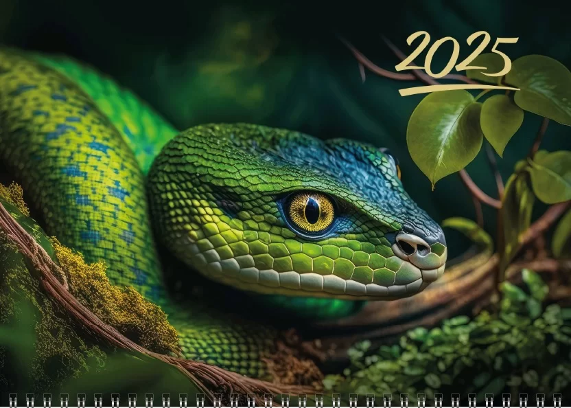 Calendar de perete ŞARPE VERDE, 2025, cu 3 sectii 