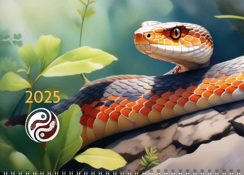 Calendar de perete ŞARPE YIN-YAN, 2025, cu 3 sectii 