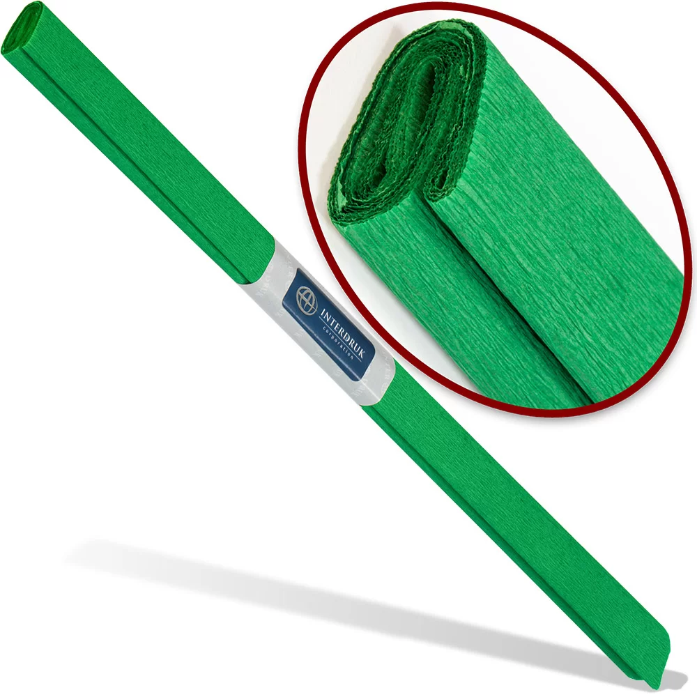 Бумага креповая INTERDRUK Classic 50x200см, т. зеленая