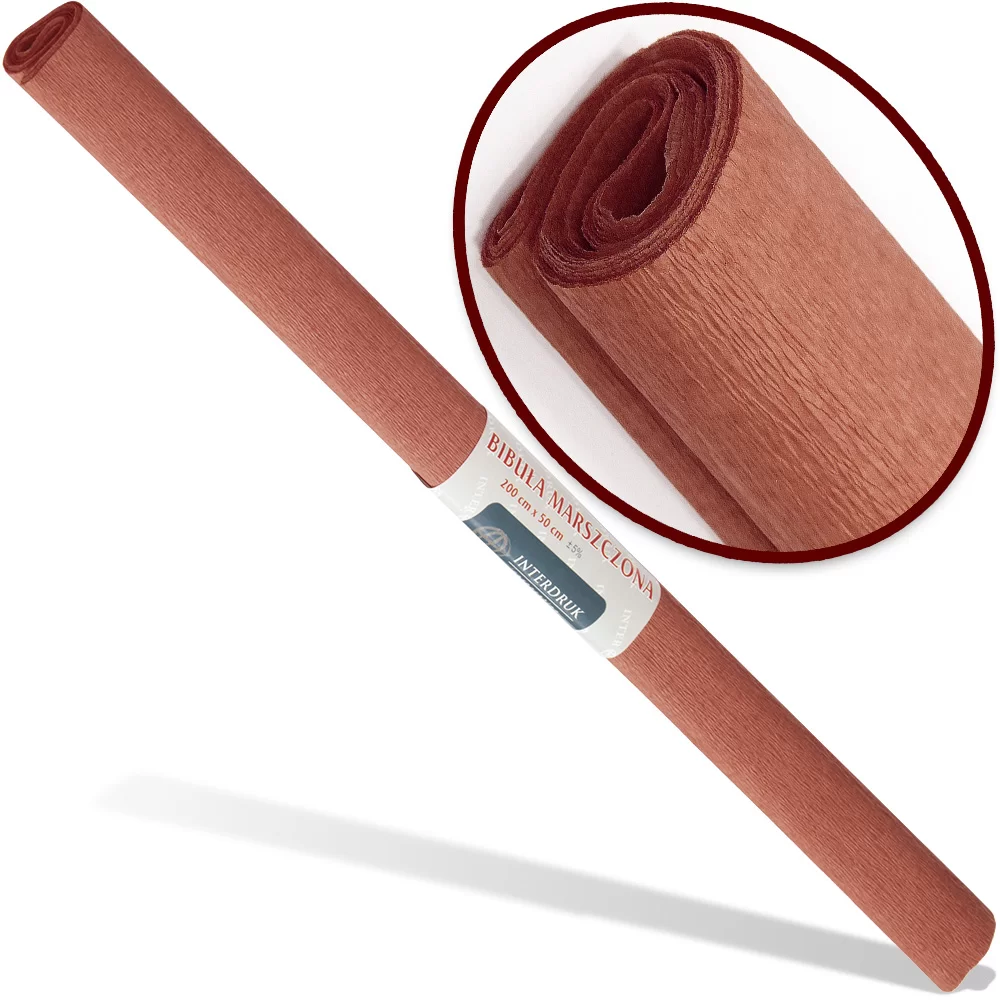 Бумага креповая INTERDRUK Classic 50x200см, коричневая