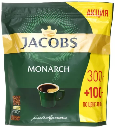 Кофе JACOBS Monarch, растворимый, 400 г