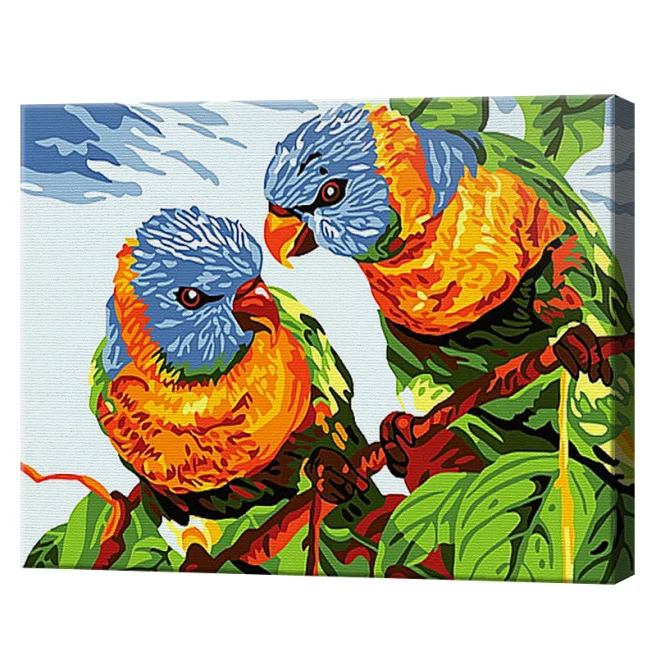 Pictura pe numere ART GALLERY Papagali 20х30cm pinza