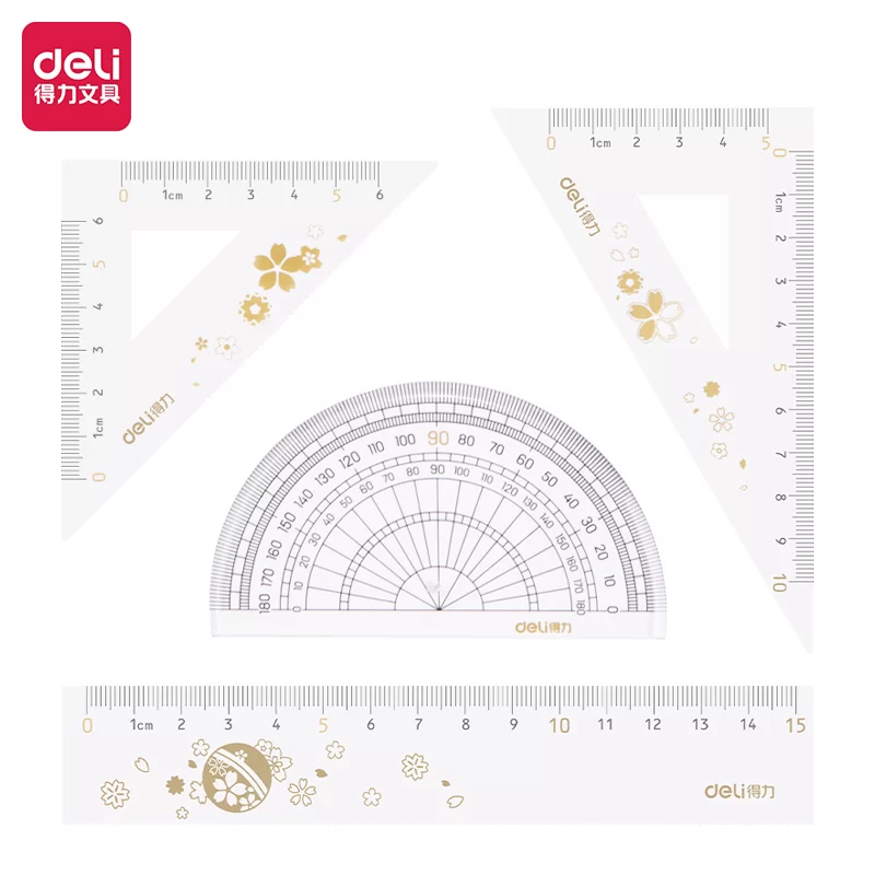 Set rigle DELI Sakura, 4 bucati, blister