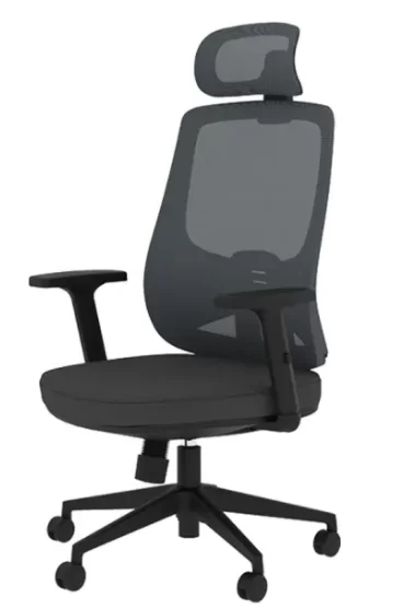 Fotoliu DELI CDMV01, plasa si tapiterie, negru