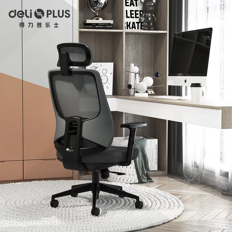 Fotoliu DELI CDMV01, plasa si tapiterie, negru