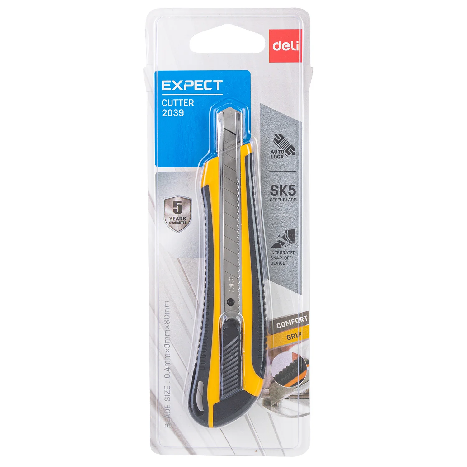 Cutter DELI Expect, ghid metalic, 9mm, blister
