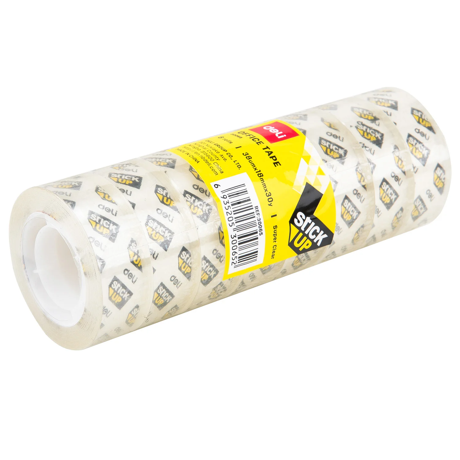 Banda adeziva transparenta DELI StickUp 18mm x 30m