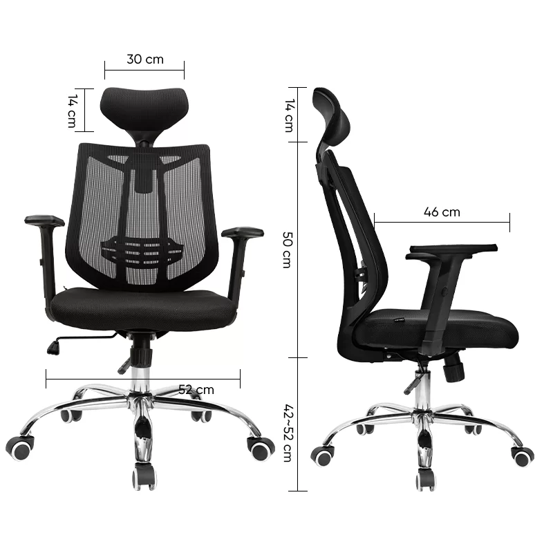Fotoliu DELI 4512, plasa si tapiterie, negru