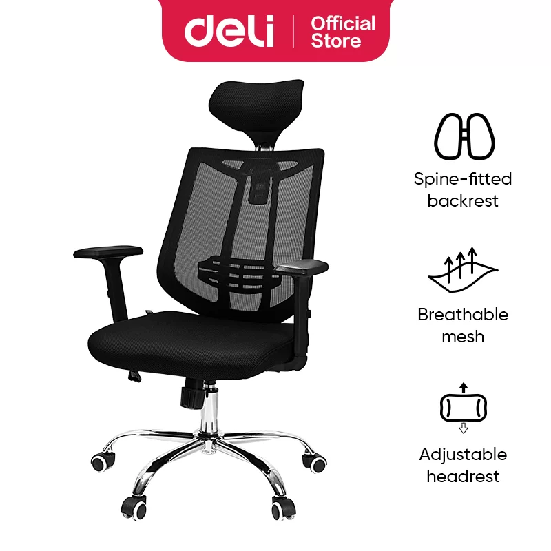 Fotoliu DELI 4512, plasa si tapiterie, negru