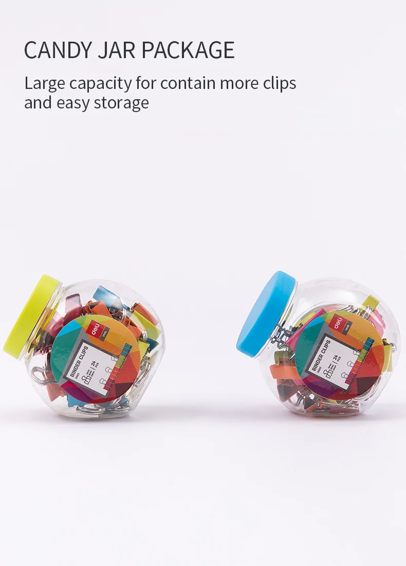 Clipsuri DELI 15/19/25mm, 24 bucati, color