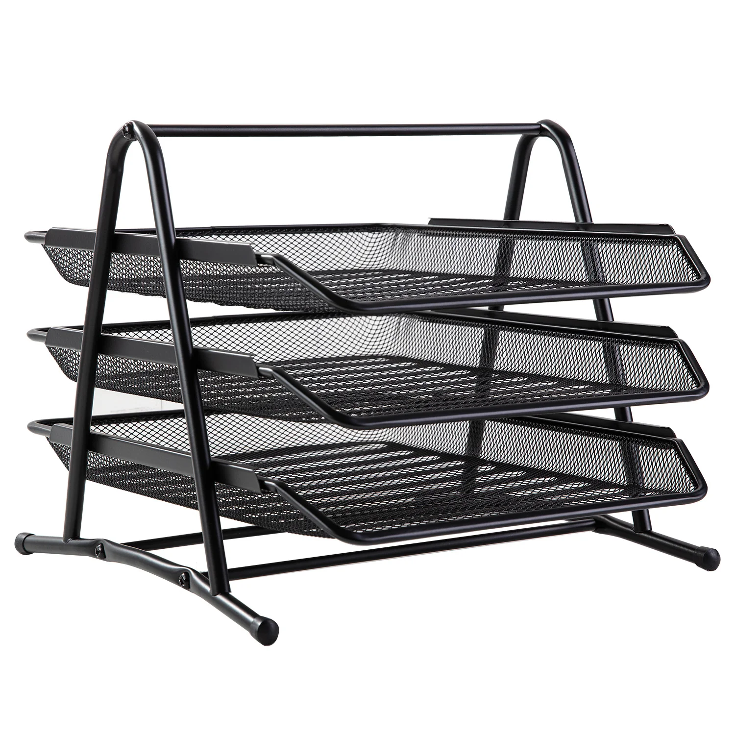 Set 3 tavite suprapozabile DELI Quali metal negru