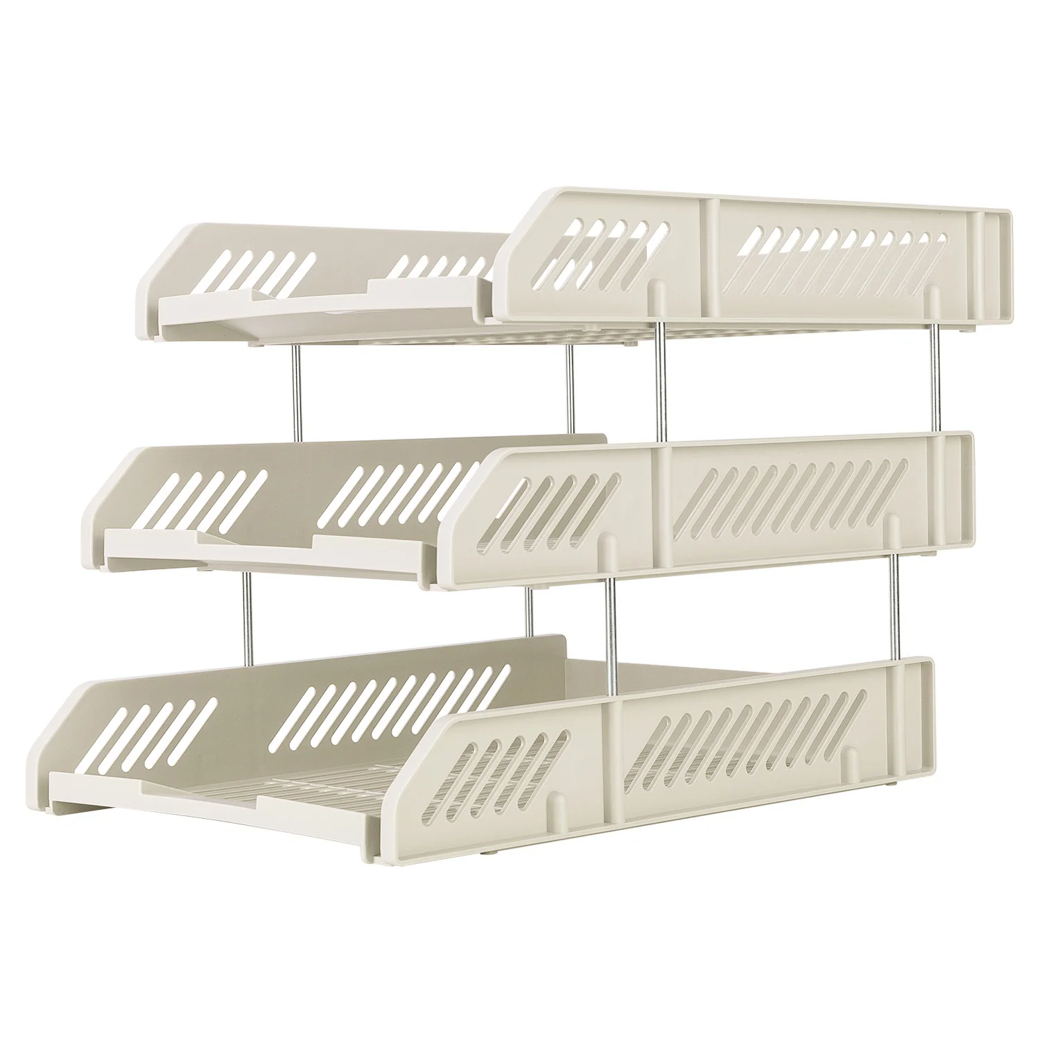 Лоток горизонтальный DELI Simpli, 3 штуки, серый