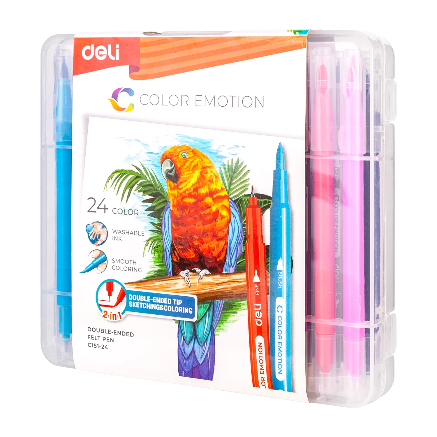 Carioci DELI Emotion, cu 2 varfuri, 24 culori