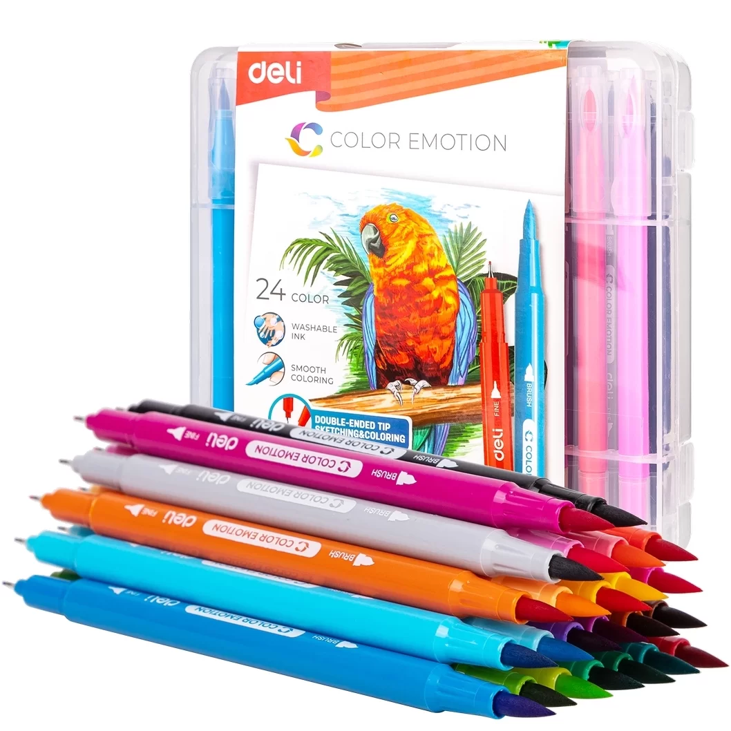 Carioci DELI Emotion, cu 2 varfuri, 24 culori