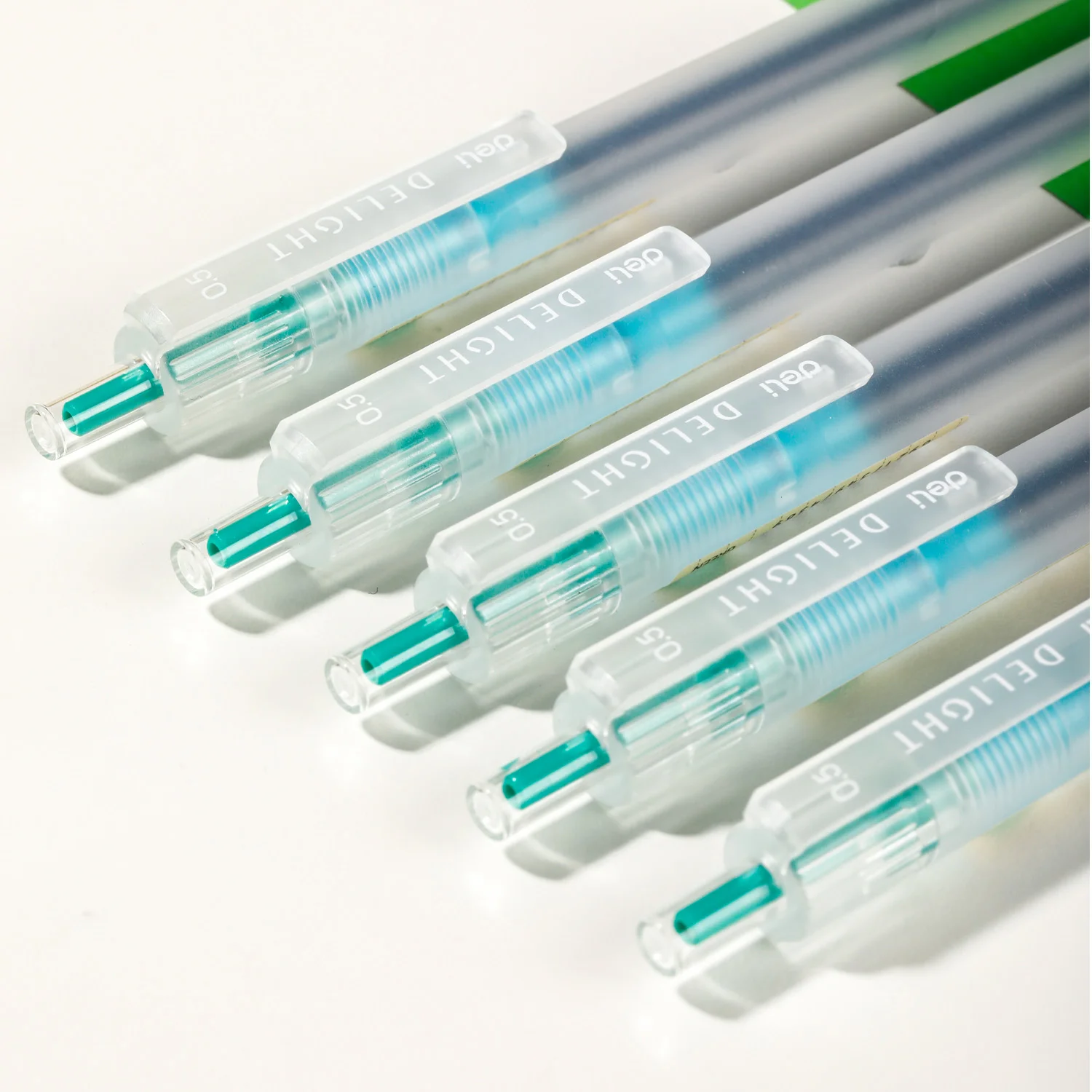 Pix cu gel DELI Delight, 0.5 mm, cu mecanism, verde