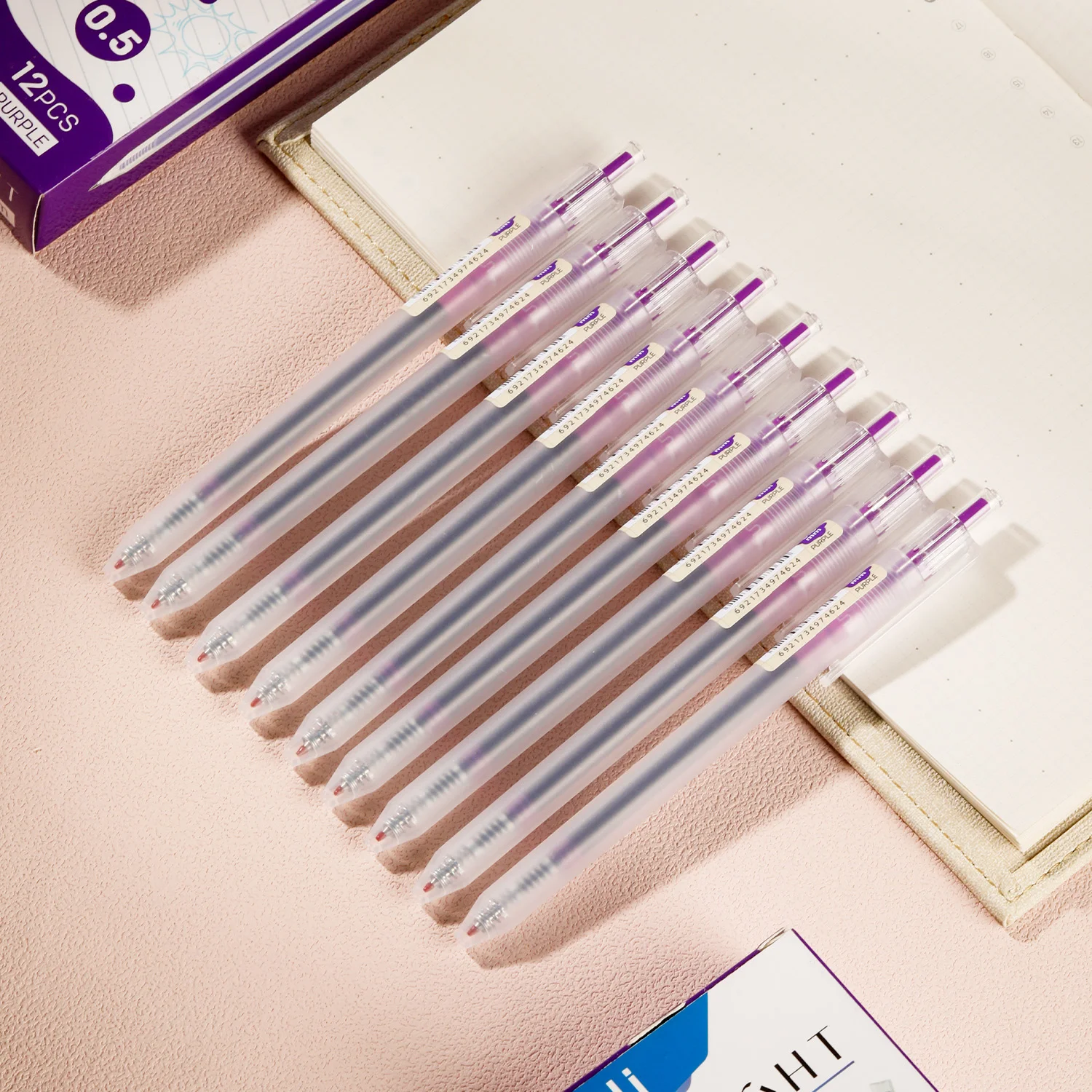 Pix cu gel DELI Delight, 0.5 mm, cu mecanism, violet
