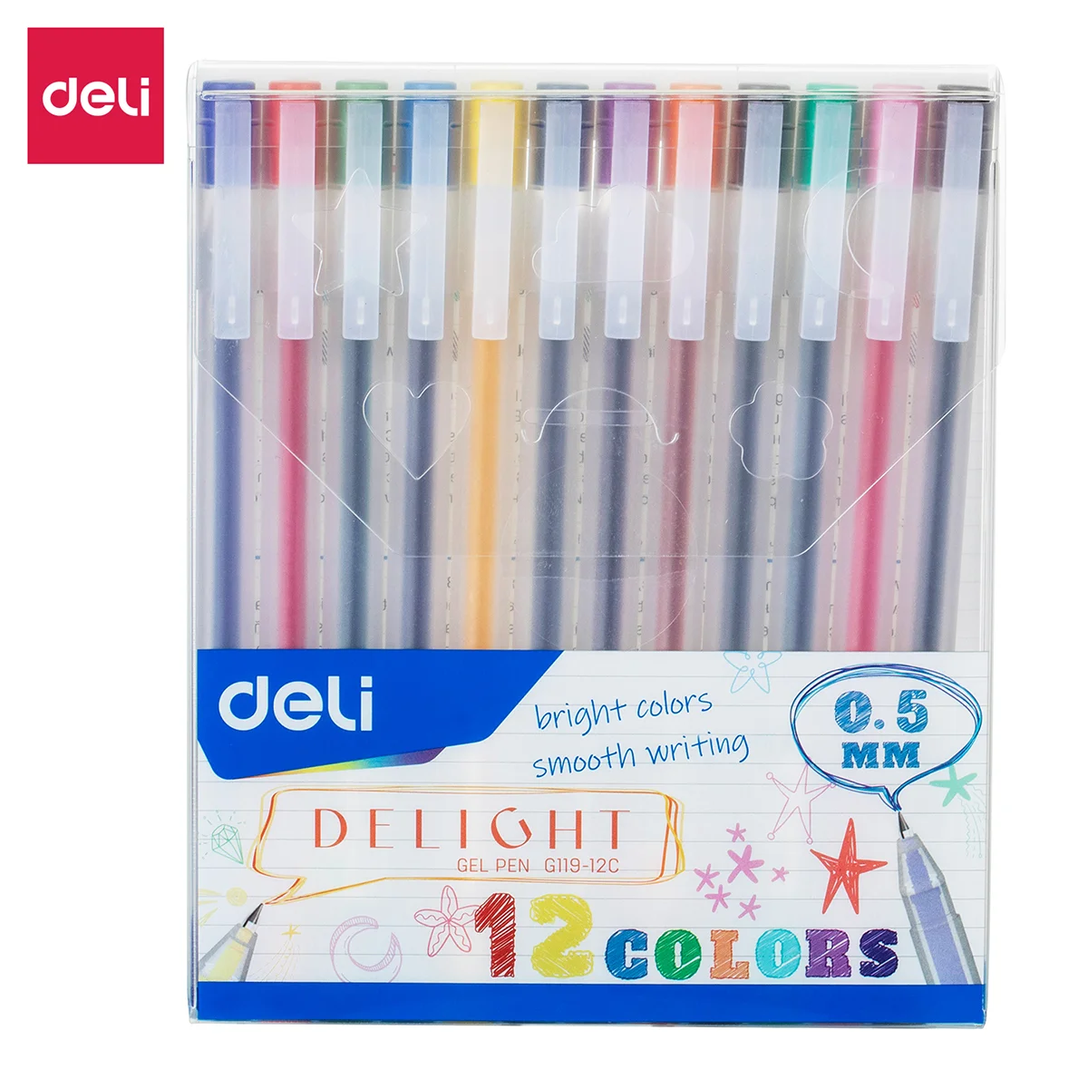 Набор ручек гелевых DELI Delight, 0.5мм, 12 цветов
