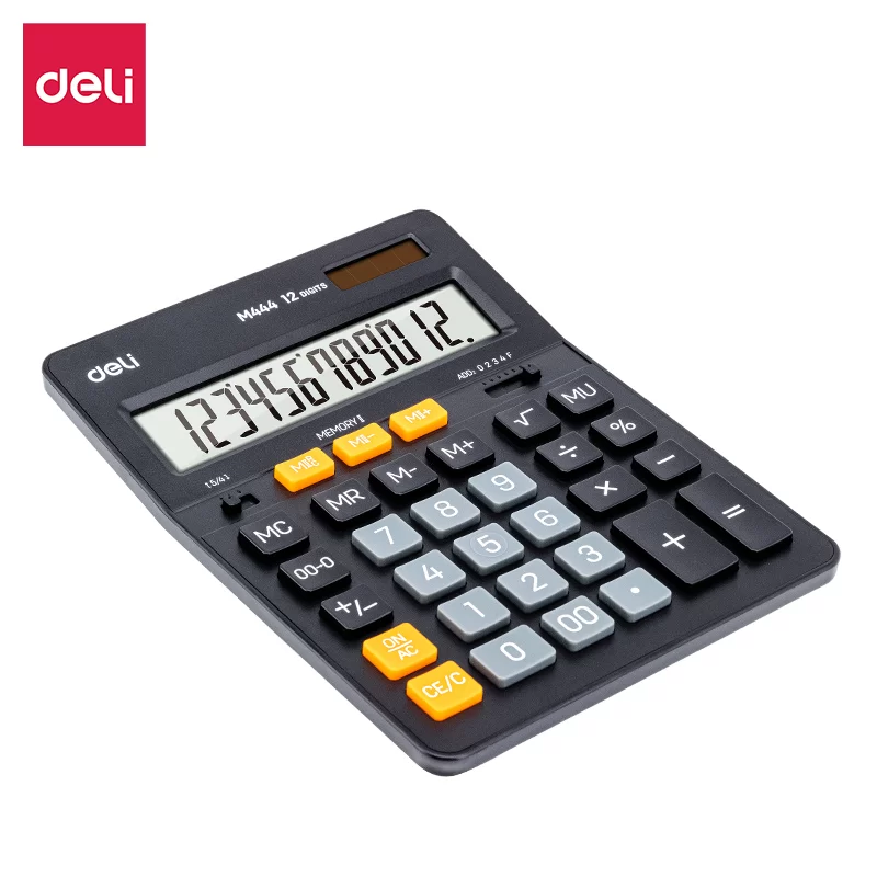 Calculator DELI M444, 12 digits, negru