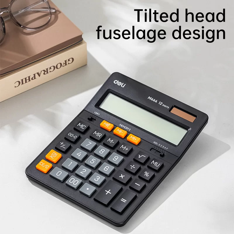 Calculator DELI M444, 12 digits, negru