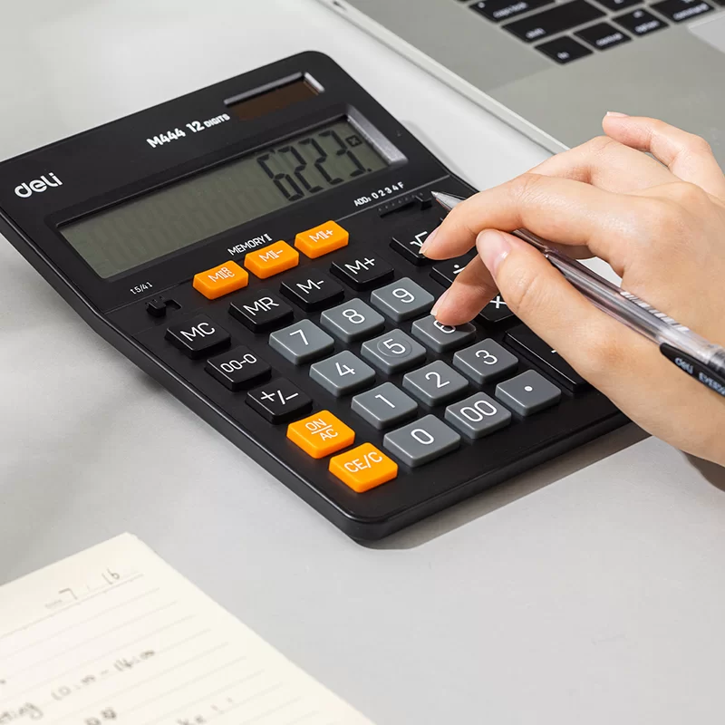Calculator DELI M444, 12 digits, negru