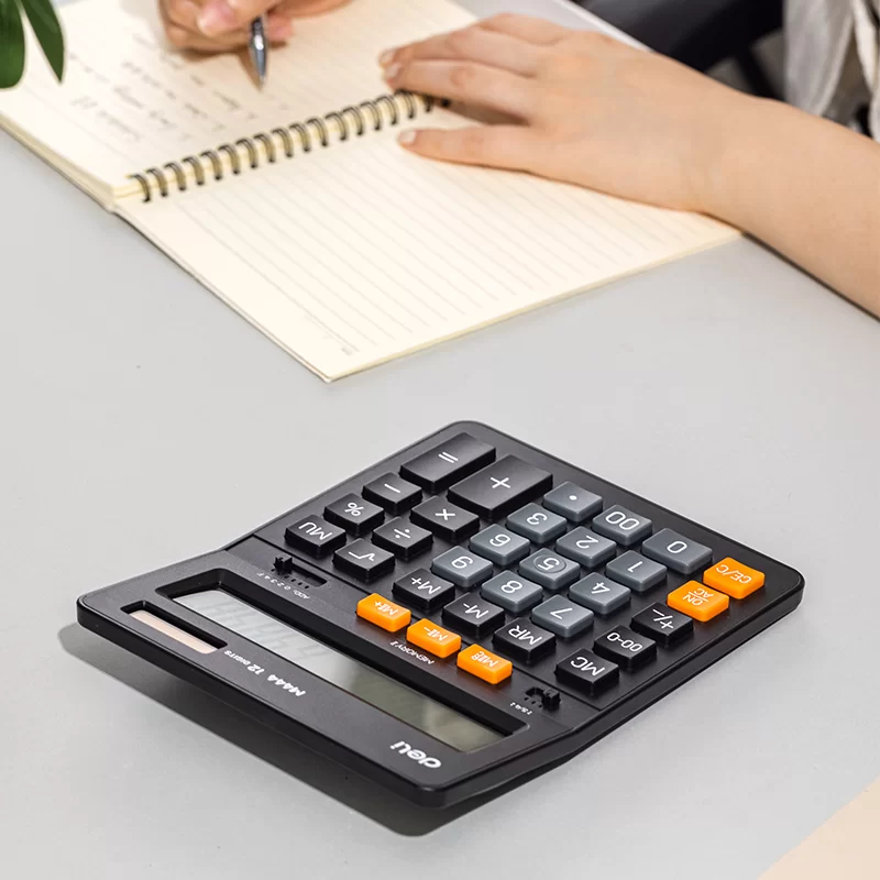 Calculator DELI M444, 12 digits, negru