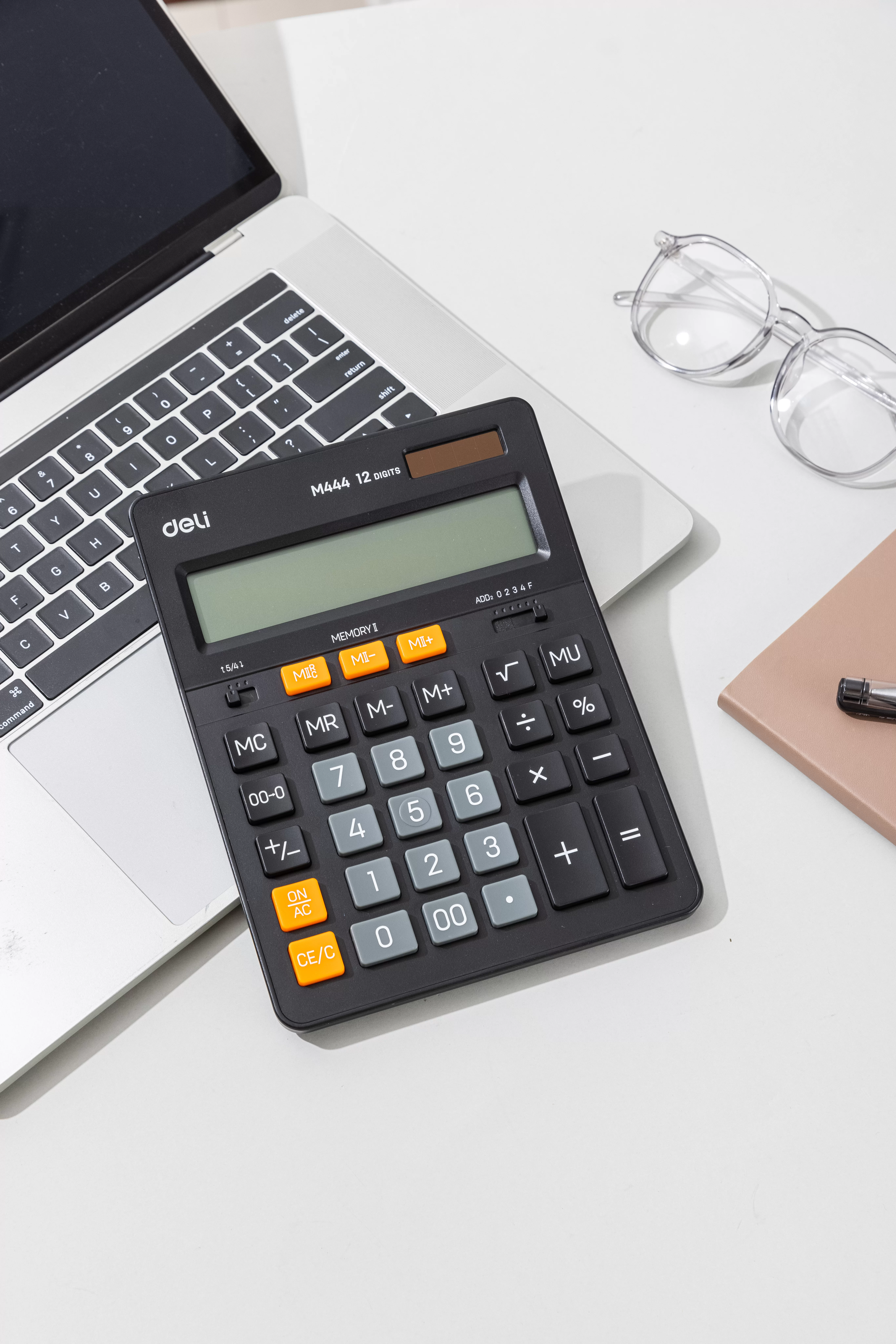 Calculator DELI M444, 12 digits, negru