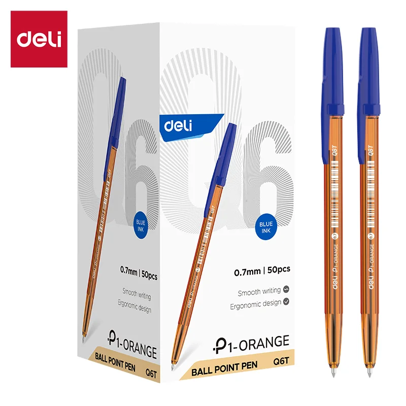 Pix DELI P1-Orange, 0.7mm, albastru